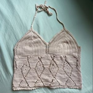 Tan Knit Beachy Tank Top